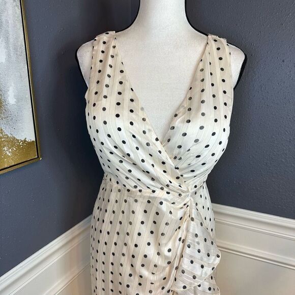 Nasty Gal Spotty Plunge Ruffle Front Maxi Tea Dress - Picture 6 of 12